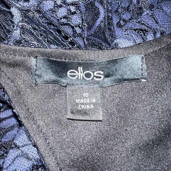 Ellos
lace navy sheath dress bell sleeve evening ware cocktail maxi career SZ 10 - Picture 10 of 11